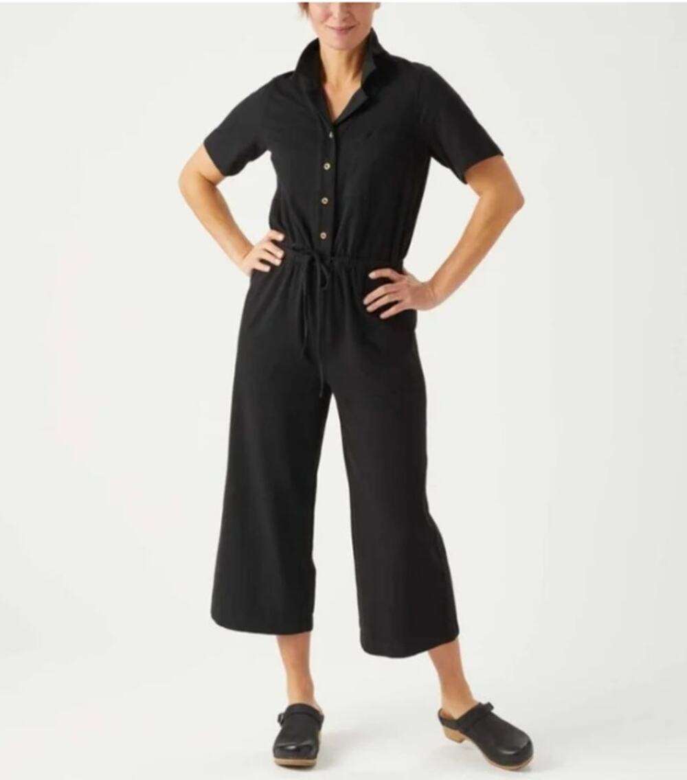 Duluth Trading Co Al Fresco Knit Jumpsuit All-in-One-derful Workwear | M, Black